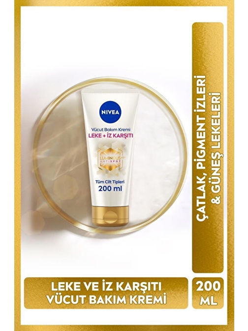 Luminous Leke ve İz Karşıtı Vücut Bakım Kremi 200ml, Çatlak ve Güneş Lekesi, 48 Saat Nemlendirici