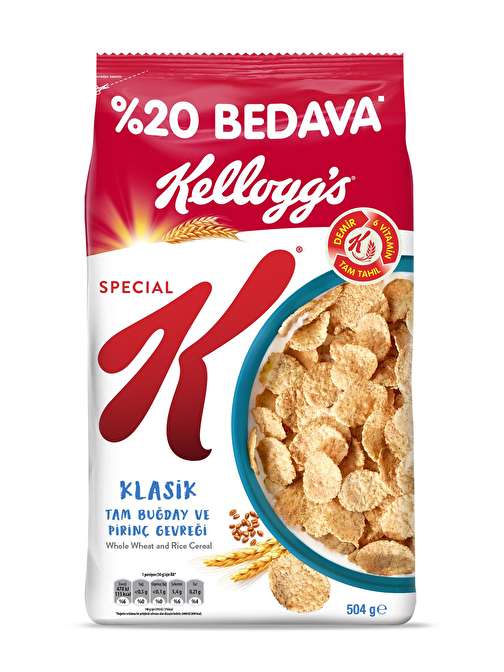 Special K Klasik Kahvaltılık Tam Buğday Ve Pirinç Gevreği 504 Gr, %20 Avantajlı, Tam Tahıllı