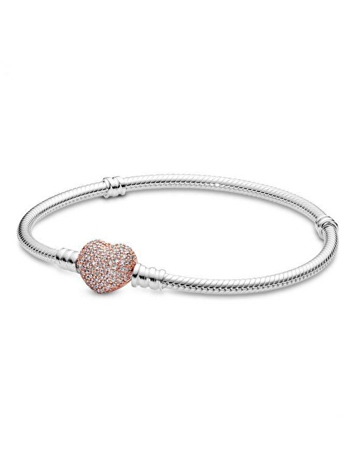 Pandora Pavé Kalp Klipsli Bileklik 586292Cz-20Cm