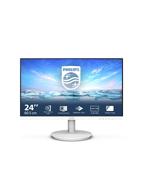 Philips 241V8AW 23.8" 75Hz 4Ms VGA+HDMI FullHD Adaptive-Sync IPS Vesa Monitör