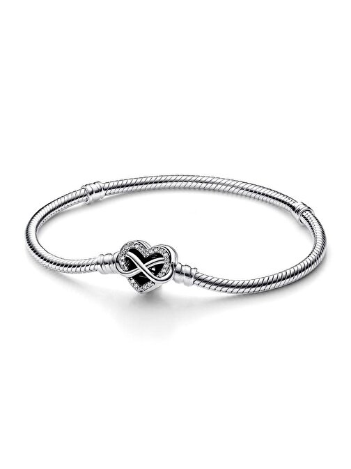 Pandora Sonsuz Kalp Klipsli Yılan Zincir 592645C01-17Cm