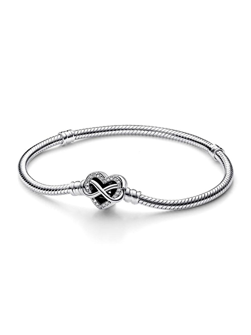 Pandora Sonsuz Kalp Klipsli Yılan Zincir 592645C01-18Cm