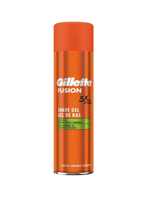 Gillette Fusion 5X Sensitive Badem Yağlı Tıraş Jeli 200 ml