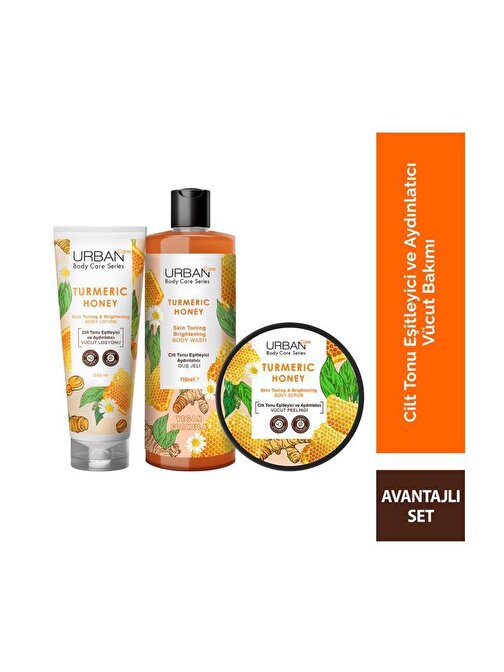 URBAN Care Body Series Turmeric Honey Cilt Tonu Eşitleyici ve Aydınlatıcı 3'lü Set