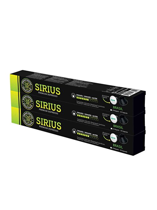 Sirius Nespresso Uyumlu Single Origin Kapsül Kahve 7 Brasil 3'lü Set (30 Kapsül)