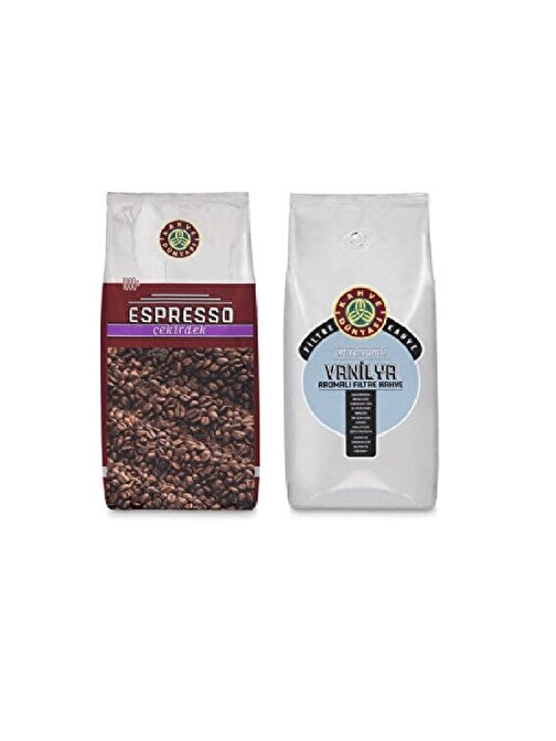 Kahve Dünyası Espresso Çekirdek Kahve 1 Kg Ve Vanilya Aromalı Çekirdek Kahve 1 Kg Fırsat Paketi