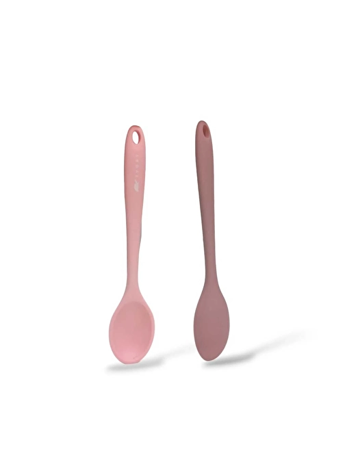 İvory silikon yemek kaşığı pembe (27,5 cm)