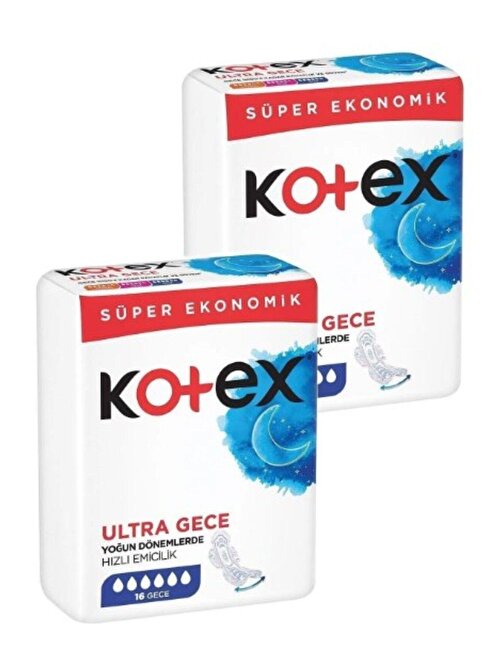 Kotex Ultra Hijyenik Ped Gece 2 x 16'lı