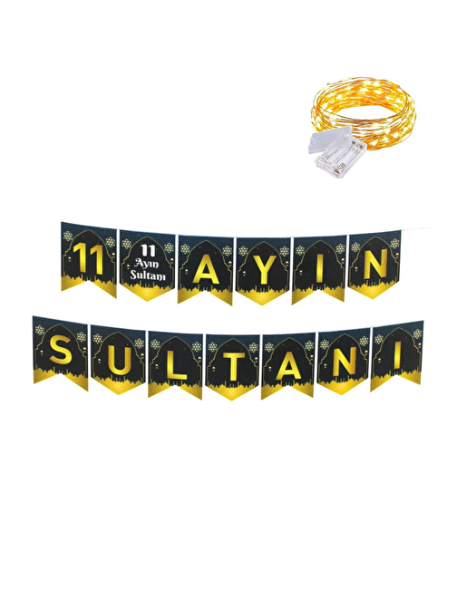 190 cm 11 Ayın Sultanı Banner + Led - Ramazan Banner - Hoşgeldin Ramazan Banner Ramazan Süsleri