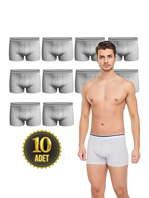 Erkek 10 Adet Likralı Slim Fit İnce Kumaş Günlük Kullanıma Uygun Özel Paketinde Ekonomik Boxer