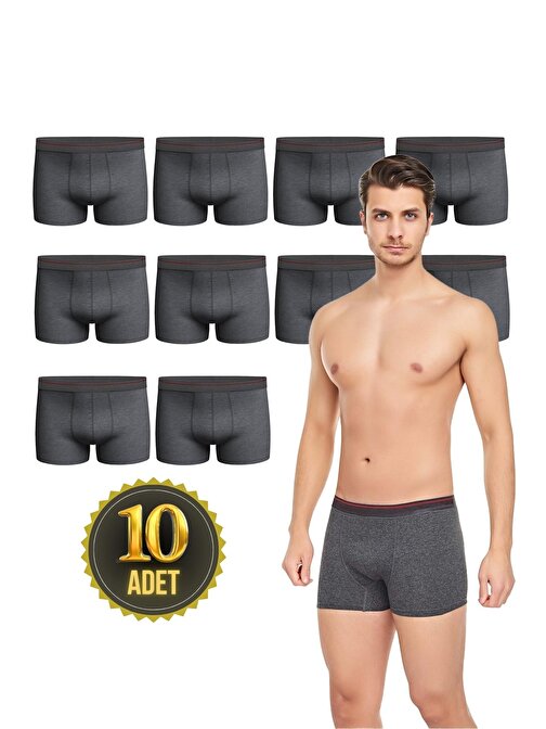 Erkek 10 Adet Likralı Slim Fit İnce Kumaş Günlük Kullanıma Uygun Özel Paketinde Ekonomik Boxer