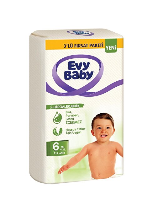 Evy Baby Bebek Bezi 3'lü Fırsat Paketi 6 Numara 112 Adet