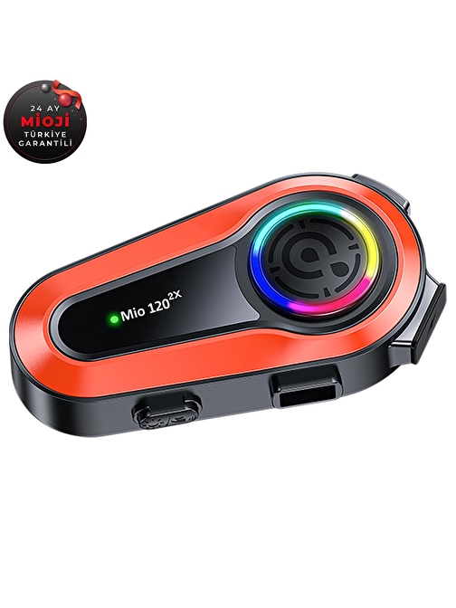 Mioji Mio 120 2x RGB 1000mAh IPX6 1500m 2 Kişilik Kask Intercom Motosiklet Bluetooth Kulaklık