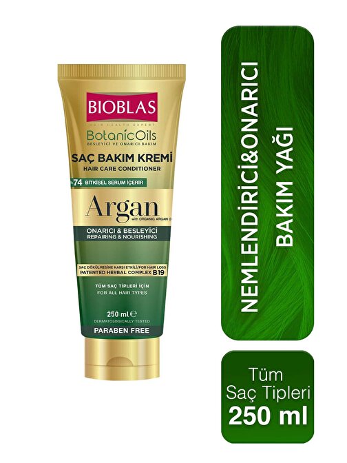 Bioblas Saç Dökülmelerine Karşı Botanic Oils Argan Yağlı Onarıcı & Besleyici Saç Kremi 250 ML