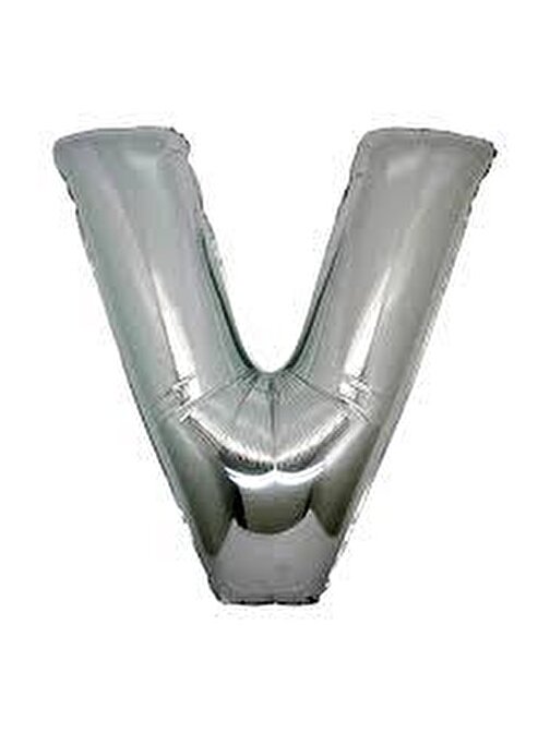 V Harf Folyo Balon Gümüş Renk  40 inç (3877)