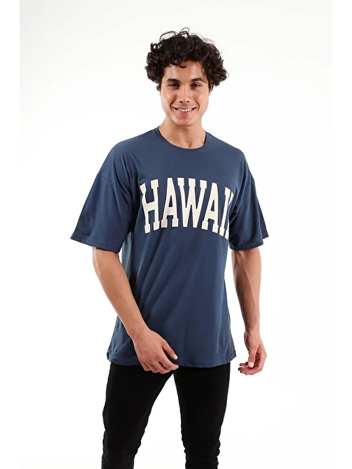 Unisex Oversize Hawaii Baskılı  T-shirt