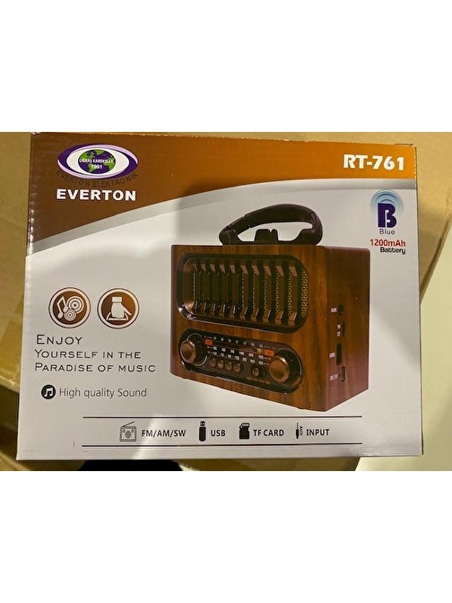 Everton Rt-761 (Solar Güneş Panelli) -Usb-Tf-Am-Fm-Sw-Blue-Connect-Tws-Usb Şarj Nostaljik Radyo