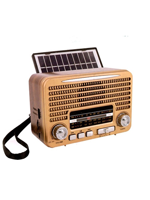 Everton Rt-642 (Solar Güneş Panelli) -Usb-Tf-Am-Fm-Sw-Blue-Connect-Tws-Usb Şarj Nostaljik Radyo