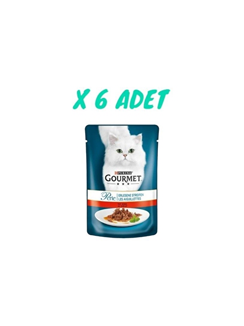 Gourmet Perle Izgara Sigir Etli Yas Kedi Maması 85 Gr X 6 Adet