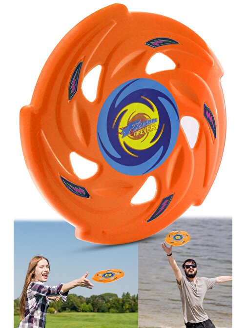 Frisbee Frizbi Fırlatma Diski Disk Atma Oyunu Çocuk Yetişkin Plaj Bahçe Oyuncak 24 cm Turuncu