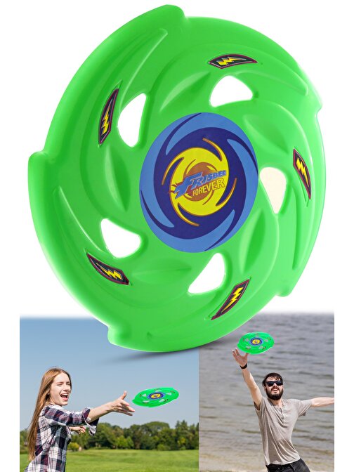 Frisbee Frizbi Fırlatma Diski Disk Atma Oyunu Çocuk Yetişkin Plaj Bahçe Oyuncak 24 cm Yeşil