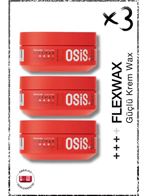 Flexwax Ultra Güçlü Doku Veren Krem Wax 85ml x 3 Adet | Yeniden Şekillendirilebilen Stiller