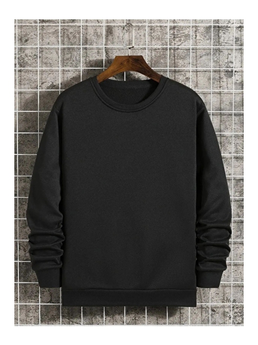 Erkek Basic Bisiklet Yaka 3 İplik Şardonsuz Sweatshirt