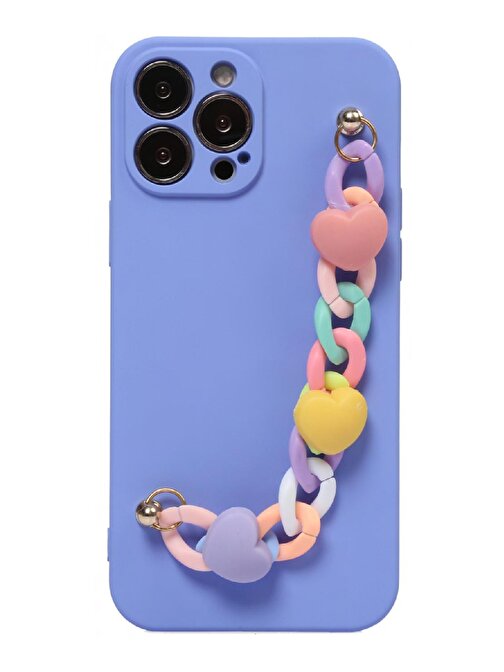 İphone 13 Pro Max Kalpli Lansman Telefon Kılıfı Mavi
