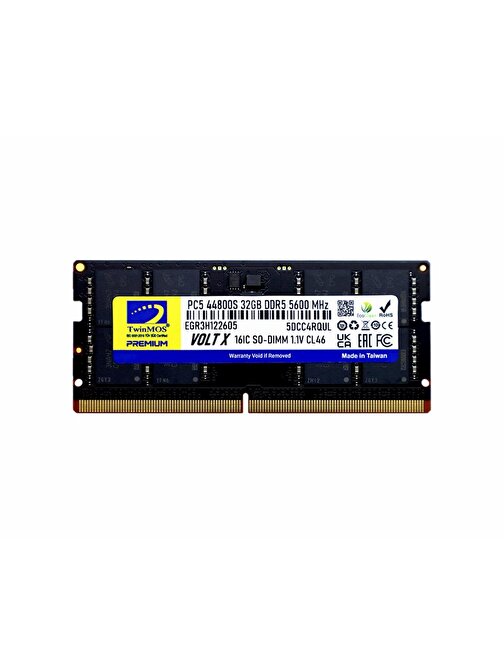 TwinMOS TMD532GB5600S46 32GB DDR5 5600MHz CL46 Notebook Bellek