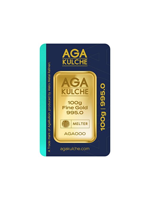 AgaKulche 100 Gram Altın (995) 24 Ayar Külçe Altın