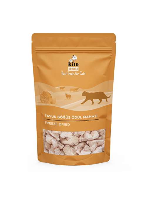 Kito Freeze Dried Tavuk Göğüs Ödül Maması 30 gr (Kediler için)