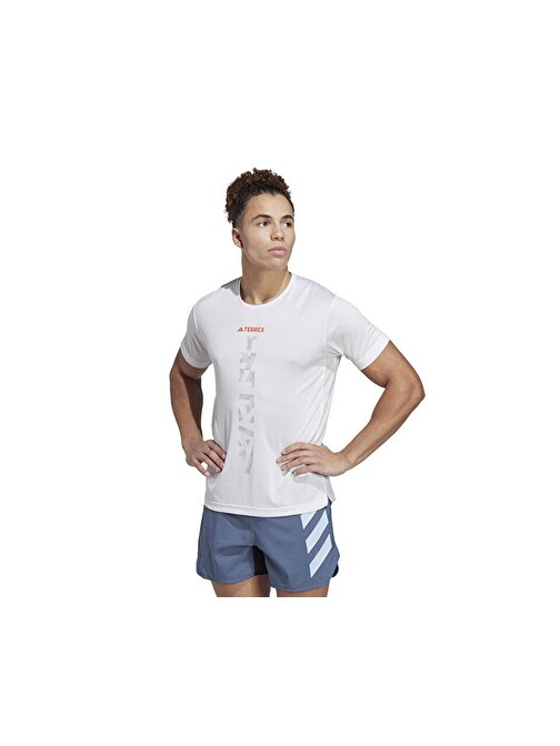 adidas Agr Shirt Erkek Arazi Koşu Tişörtü HT9442 Beyaz
