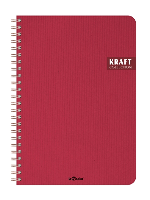 Kraft Ofis Defter Spiralli Kareli Kırmızı