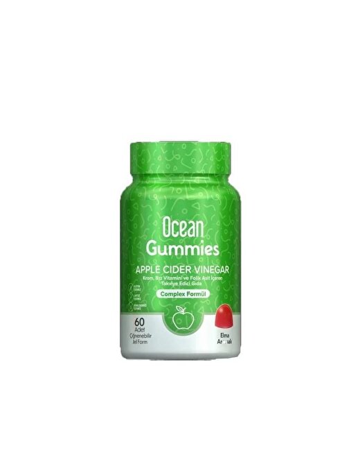 Ocean Gummies Apple Cider Vinegar 60 Çiğnenebilir Jel Form