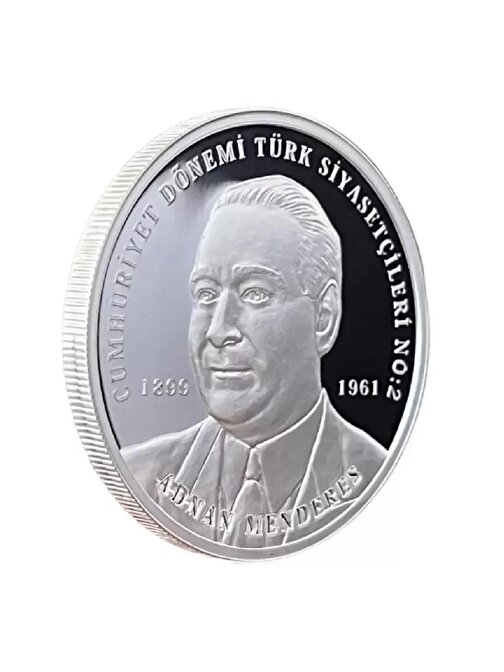 Adnan Menderes 2022 1 Ons 31.10 Gram Gümüş Sikke Coin (925)