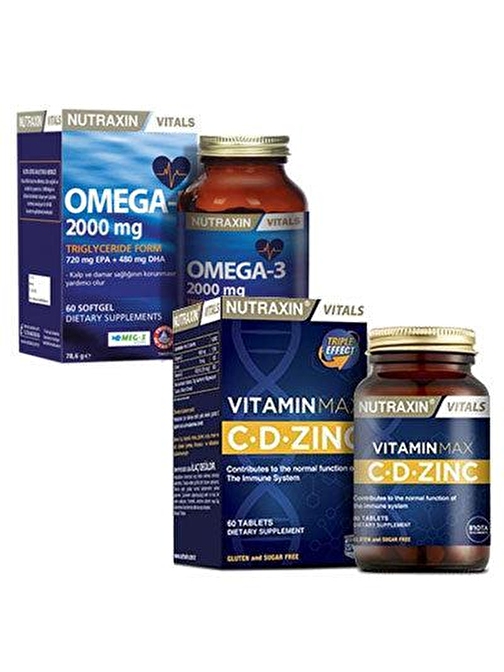 Nutraxin Omega-3 2000 mg & Vitamin Max C- D- Zinc