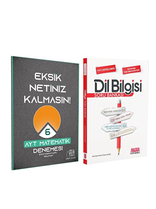 Etkili Matematik AYT Matematik Eksik Netiniz Kalmasın 6 Deneme ve AKM Dil Bilgisi Soru Bankası Seti