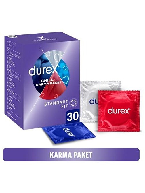 Durex Chill Karma Standart Fit Prezervatif 30 lu