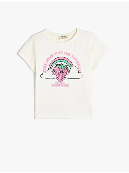 Koton Kız Çocuk T-shirt 4SKG10352AK EKRU