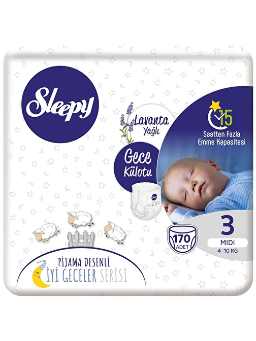 Sleepy Gece Külotu 3 Numara Midi 170 Adet