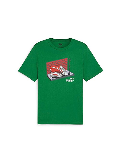 Puma Graphics Sneaker Box Tee Unisex Günlük Tişört 68017586 Yeşil