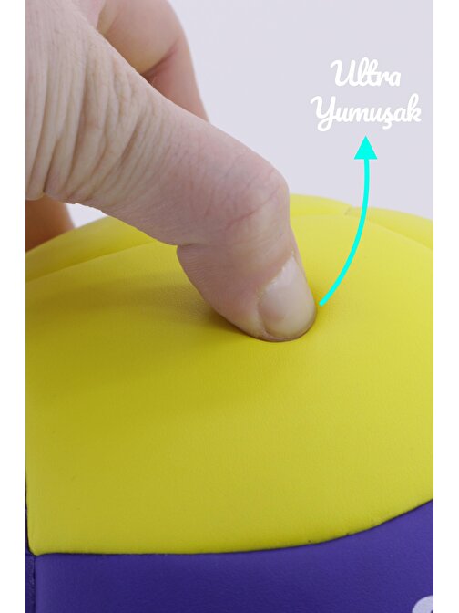 Voleybol Topu Soft Touch Yapıştırma Yumuşak Yüzey 18 Panel 5 Numara Mavi
