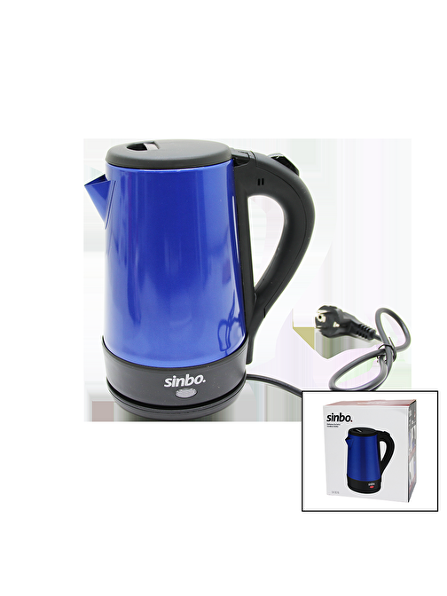 SİNBO-8016 MAVİ RENK ÇELİK KETTLE SU ISITICISI 1.5LT - 2200W (3877)