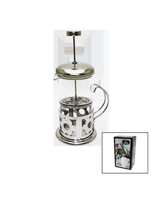 FRENCH PRESS 600ML CAM BİTKİ SÜZGEÇİ METAL KAFES - KAPAK (3877)