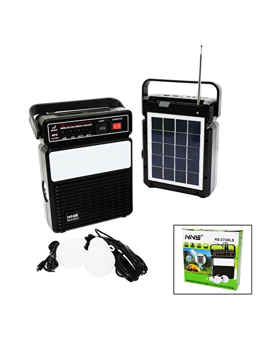 3IN1 - SOLAR2İN1 DİK MODEL EL FENERİ - RADYO - MP3BLUETOOTH - USB/ TF PORT - 2 PARÇA  AMPUL KABLOLU - POWERBANK (3877)