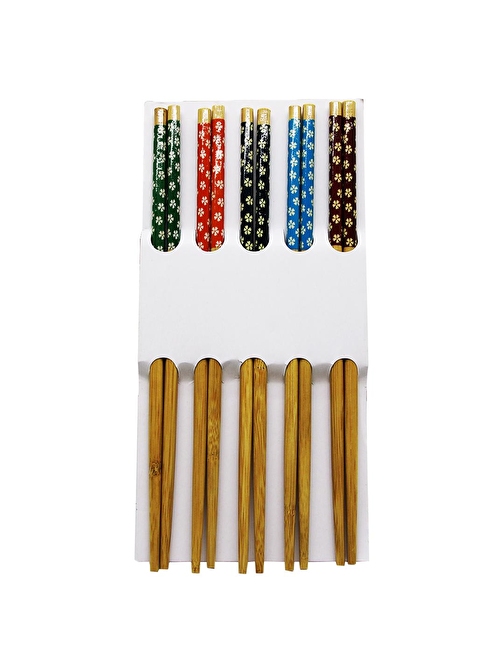 BAMBOO CHOPSTİCKS DESENLİ BAMBU 10 PARÇA  STICK ÇİN ÇUBUK SUŞİ KAŞIK (3877)