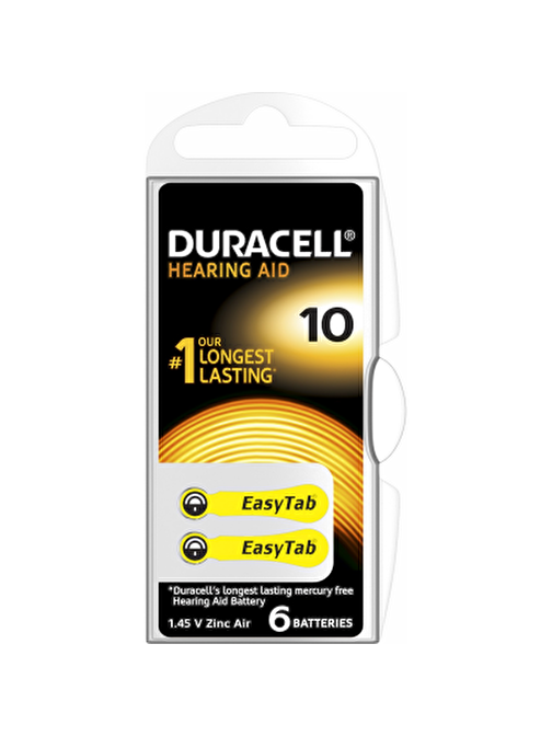 DURACELL 10 İŞİTME CİHAZI KULAK PİLİ 6 PARÇA  KUTU (3877)