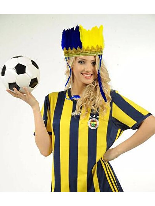 Sarı Lacivert Fenerbahçe Taraftar Tüylü Saç Bandı (3877)