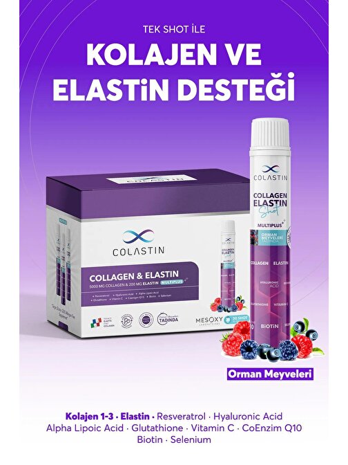 Colastin MultiPlus Kolajen ve Elastin 25 ml x 30 Shot - 2 Adet