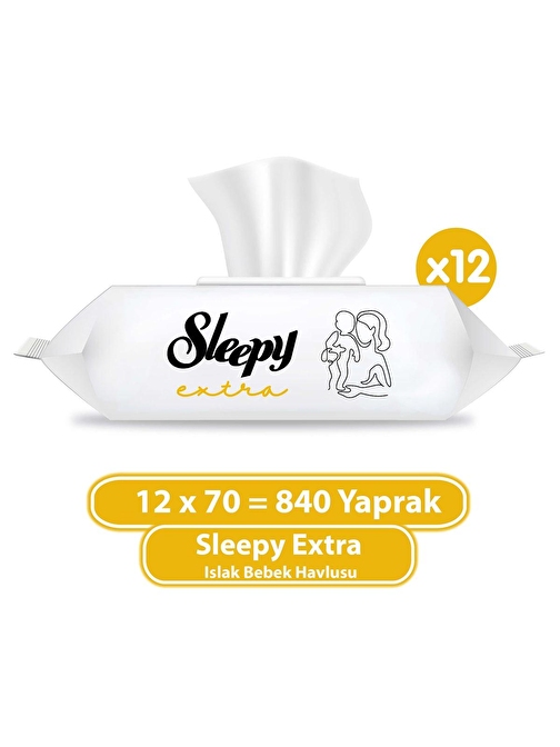 Sleepy Extra Islak Bebek Havlusu 12x70 (840 Yaprak)